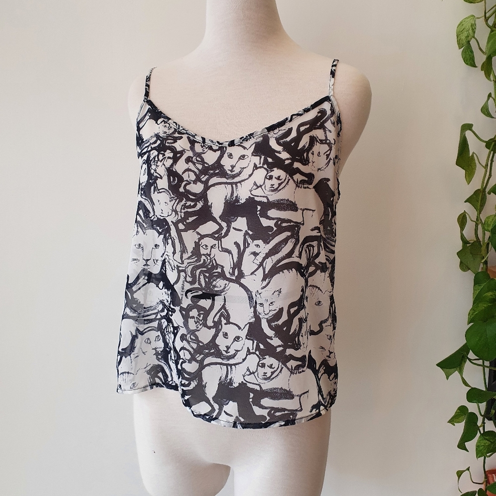 Chiffon American Apparel cat camisole tank